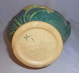 Beautiful Mid 1940s Roseville Pottery Green Basket Zephyr Lily Pattern 393-7"