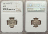 1649 Austria Silver Coin 3 Kreuzer Ferdinand III or Charles Archduke NGC AU 55+