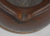 Antique Manganese Glazed Redware Potbelly Creamer with Handle Southeastern PA