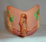Beautiful Early 1950s Roseville Pottery Pink Apple Blossom Long Bowl 329-10"