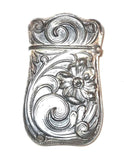 Antique Art Nouveau German Silver Match Safe or Vesta Woman's Face DesignAntique Art Nouveau German Silver Match Safe or Vesta Woman's Face Design