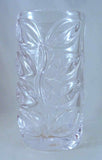 Mid Century Modern Art Vannes France Crystal Vase Leaves Branch Raised Décor