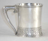Antique Hallmarked Gorham Heavy Sterling Cup Decorated Base & Applied Handle