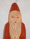 1994 Hand Carved & Painted Wood Folk Art Santa Figure By Jonathan Bastian