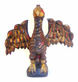 1989 Hand Carved Painted Wood Folk Art Schimmel Style Spread Eagle By J. Bastian