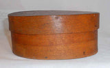 Antique Folk Art Hand Decorated Bentwood Band Box Colonial Man Hat Coat & Stick