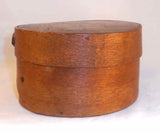 Antique Folk Art Hand Decorated Bentwood Band Box Colonial Man Hat Coat & Stick