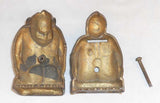 Antique Cast Iron Still Bank Billiken Good Luck Golden Color &amp; Red Hat AC Williams USA