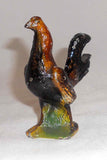 Unusual Old Cast Iron Painted Figural Bottle Opener Rooster Standing Head Turned