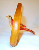Painted Hand Carved Wood Bird in Heart Hanging Folk Art Walter & June Gottshall