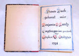 1928 Hand Drawn Pennsylvania German Bookplate Benjamin Lantz 1916 Religious Book