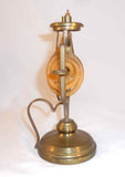 Unusual Antique Brass Taper Jacks Candle Holder with Wax Taper Made in Italy