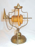 Unusual Antique Brass Taper Jacks Candle Holder with Wax Taper Made in Italy