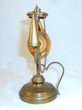 Unusual Antique Brass Taper Jacks Candle Holder with Wax Taper Made in Italy