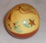Breininger Redware Yellow Egg Sgraffito Flying Angel Play Trumpet Stars and Music