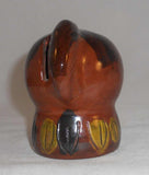 1990 Glazed Redware Penny Bank Brown Colored Bird's Head by Lester Breininger