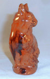 Beautiful 1997 Manganese Glazed Redware Cat Figurine by Lester Breininger
