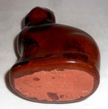 [1988 Scarce Manganese Glazed Redware Cat Still Penny Bank by Lester Breininger