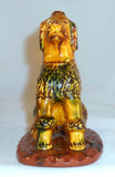 1992 Glazed Redware Figurine Poodle Dog Sitting on Hind Legs Breininger Pottery