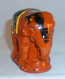 1995 Glazed Redware Figurine Elephant Standing Blanket on Back Breininger Potter