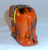 1995 Glazed Redware Figurine Elephant Standing Blanket on Back Breininger Potter