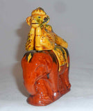 Breininger 1993 Glazed Redware Figurine Monkey With Banana on Elephant Back
