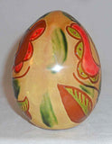 2007 Breininger Glazed Redware Large Egg Yellow Red Green Brown Sgraffito Tulips