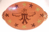 Unusual Breininger 2004 Redware Decorated Oval Platter Patriotic Spread Eagle