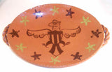 Unusual Breininger 2004 Redware Decorated Oval Platter Patriotic Spread Eagle