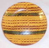 1981 Breininger Redware Glazed Slip Decorated 7" Pie Plate Yellow Brown & Green