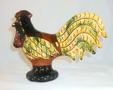 2001 Glazed Redware Penny Bank Colorful Rooster Standing by Lester Breininger