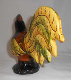 2001 Glazed Redware Penny Bank Colorful Rooster Standing by Lester Breininger