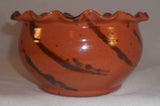 Breininger Pottery Sample Redware Deep Ruffle Bowl Tobacco Spit Décor By Zieber
