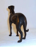 Beautiful and Decorative Bronze Figurine of Grayhound Dog Standing on All Four