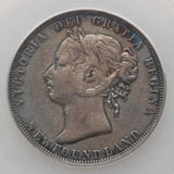 1874 Newfoundland Canada Silver Coin Fifty Cents Queen Victoria Left ANACS VF30