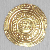 Crusader Jerusalem Saracenic Bezant Imitation Fatimid Gold Dinar of Al-Amer XF