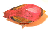 1980 Signed Folk Art Hand Carved & Painted Wooden Christmas Cardinal Bird Figure