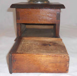 Old Wood Iron Hand Decorated w/ Colorful Tulips Manual Coffee Spice Mill Grinder