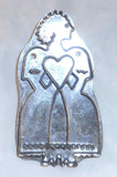 Large Unusual B. Cukla Tin Cookie Cutter W/ Handle Woman Standing in Dress Heart