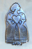 Large Unusual B. Cukla Tin Cookie Cutter W/ Handle Woman Standing in Dress Heart