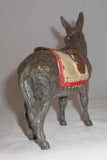 Antique Lead Donkey Hinged Brown Saddle Penny Bank From Germany Niagara Falls Souvenir