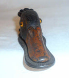 Vintage Painted Cast Iron Mallard Duck's Head Paper Clip Stamped 5160