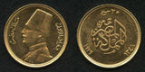 1929 Egypt Gold Coin Twenty Piastres King Fouad I KM 351