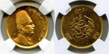 Egypt Gold 1923, AH 1341 Fifty Piastres Coin King Fuad Beautiful Uncirculated NGC MS62