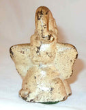 Antique Cast Iron Painted Figural Bottle Opener Off-White Elephant Raised Trunk
