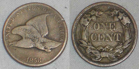 Nice 1858 Small Letters Flying Eagle Cent Penny Very Good or Better