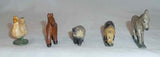 Lot Five Antique Painted Cast Iron Miniature Farm Animals Paperweights or Toys