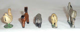 Lot Five Antique Painted Cast Iron Miniature Farm Animals Paperweights or Toys