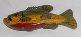 Vintage Carved Wood and Metal Polychrome Painted Folk Art Fish Decoy Signed "ra"