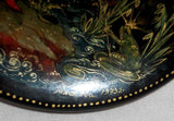 1973 Palekh Russian Lacquer Box Scene from Princes Frog Fairy Tale Artist Signed